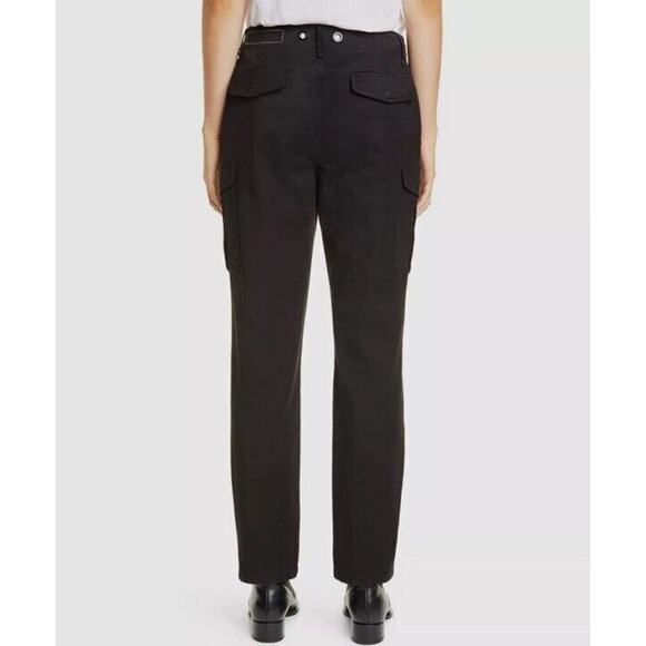 Rag & Bone Women's Black Buckley High-Rise Stretch Cargo Chino Pants Sz 32 BZ - Picture 2 of 7